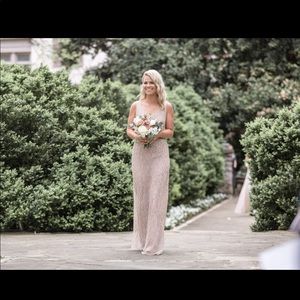 Beautiful beaded BHLDN “Blaise” blush gown!